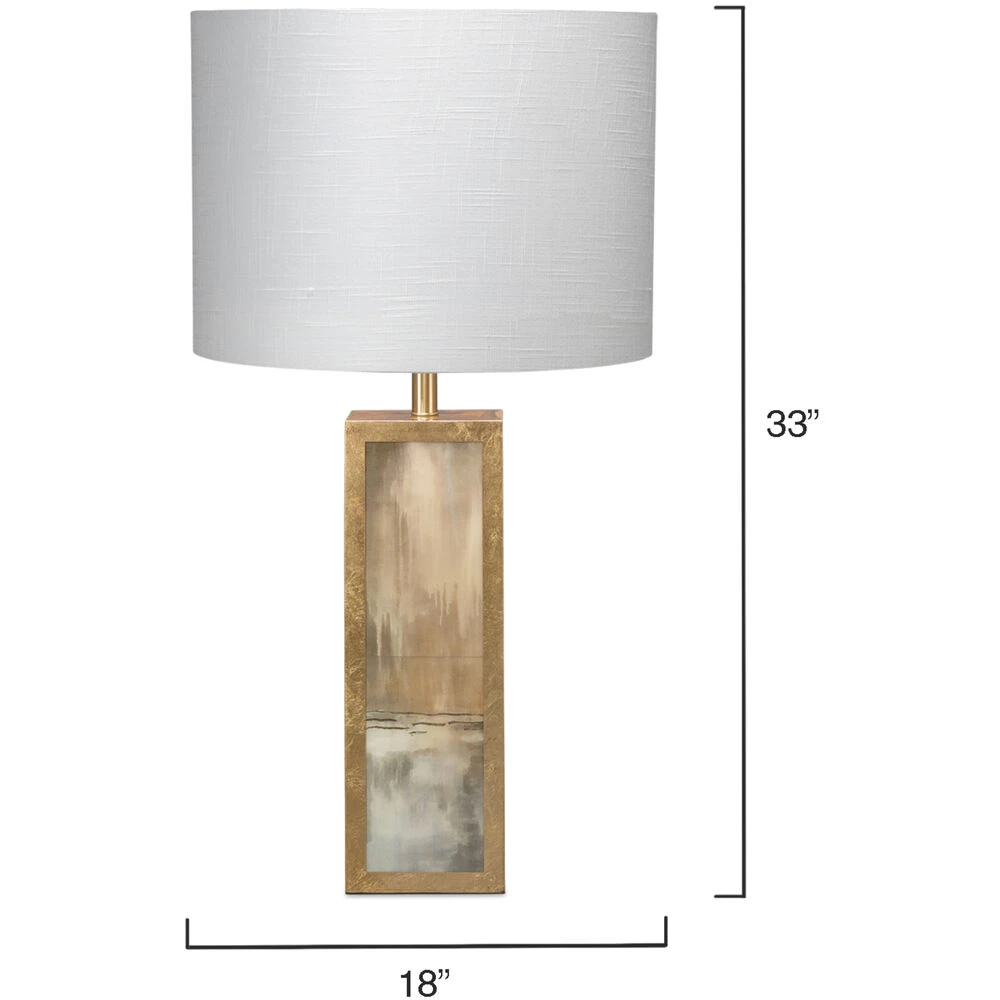 Cloudscape 33 Inch 150.00 Watt Taupe & Slate Lacquer W/ Antique Gold Leafed Metal Table Lamp Portable Light 5 Cloudscape 33 Inch 150.00 Watt Taupe & Slate Lacquer W/ Antique Gold Leafed Metal Table Lamp Portable Light - Image 3