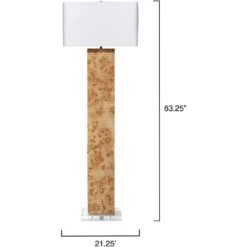 Parallel 63.25 Inch 150 Watt Natural Burl Wood Floor Lamp Portable Light -Lighting Store 1parall flna 2