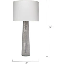 Striped Silver Pillar 38 Inch 150.00 Watt Clear Seeded Table Lamp Portable Light -Lighting Store 1pill tlss 5