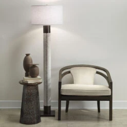 Sheridan 70 Inch 150.00 Watt White Hide & Oil Rubbed Bronze Metal Floor Lamp Portable Light -Lighting Store 1sher flwh 3