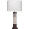 Sheridan 32 Inch 150.00 Watt White Hide & Oil Rubbed Bronze Metal Table Lamp Portable Light -Lighting Store 1sher tlwh