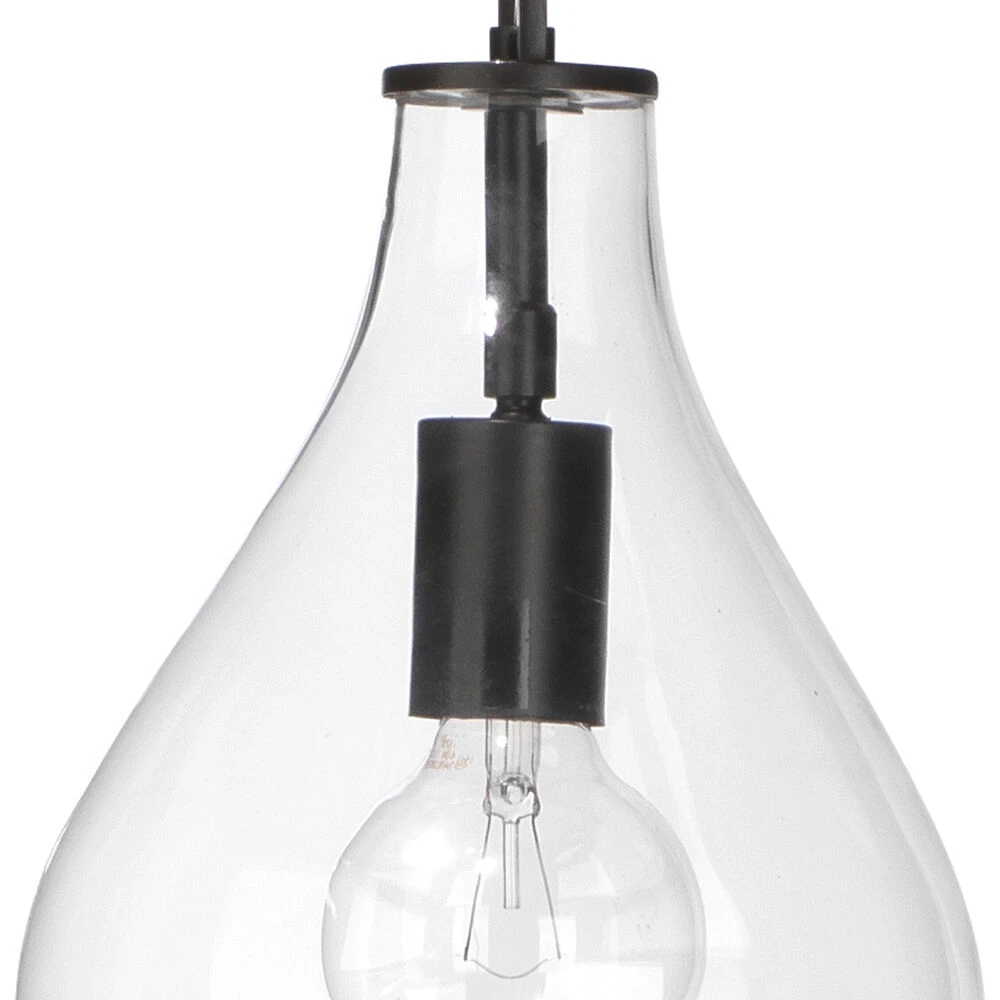 Tear Drop 68 Inch 40.00 Watt Clear Glass & Oil Rubbed Bronze Floor Lamp Portable Light 4 Tear Drop 68 Inch 40.00 Watt Clear Glass & Oil Rubbed Bronze Floor Lamp Portable Light - Image 2