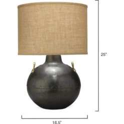 Two Handled Kettle 25 Inch 150.00 Watt Iron Table Lamp Portable Light -Lighting Store 1twoh tlir 5