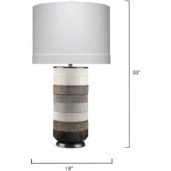 Winslow 33 Inch 150.00 Watt White / Light Grey / Dark Grey Hide Table Lamp Portable Light 9 Winslow 33 Inch 150.00 Watt White / Light Grey / Dark Grey Hide Table Lamp Portable Light -Lighting Store 1wins tlhi 2