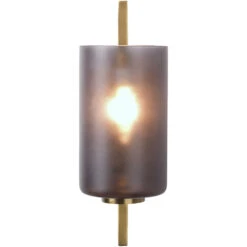 Blueprint 1 Light 5 Inch Antique Brass & Grey Frosted Glass Wall Sconce Wall Light -Lighting Store 4blue scabgr 4