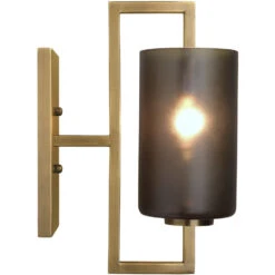 Blueprint 1 Light 5 Inch Antique Brass & Grey Frosted Glass Wall Sconce Wall Light -Lighting Store 4blue scabgr 5 1