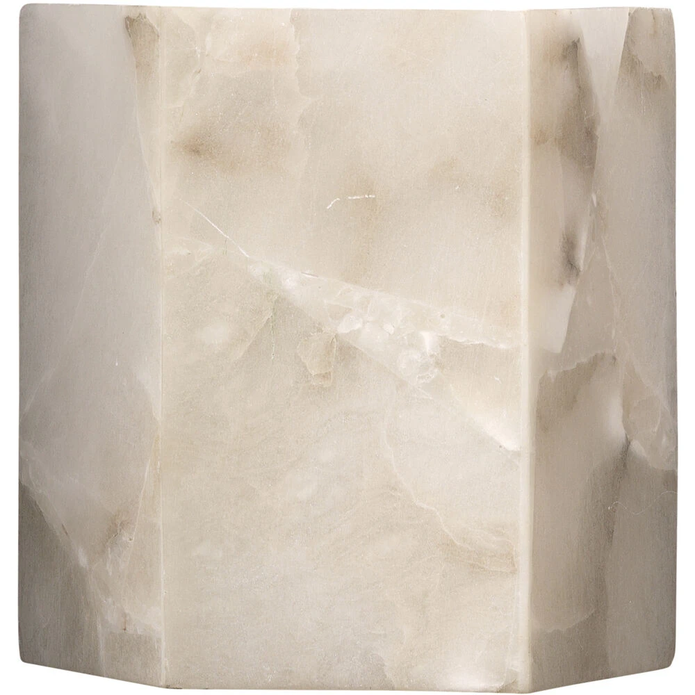 Borealis 1 Light 7 Inch Alabaster Wall Sconce Wall Light, Hexagon 3 Borealis 1 Light 7 Inch Alabaster Wall Sconce Wall Light, Hexagon