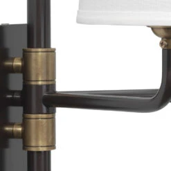 Lawton 2 Light 13 Inch Oil Rubbed Bronze W/ Antique Brass Accents Double Arm Wall Sconce Wall Light -Lighting Store 4lawt dbob 3 1