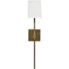 Minerva 1 Light 5 Inch Antique Brass & White Linen Wall Sconce Wall Light 1 Minerva 1 Light 5 Inch Antique Brass & White Linen Wall Sconce Wall Light -Lighting Store 4mine scab 1