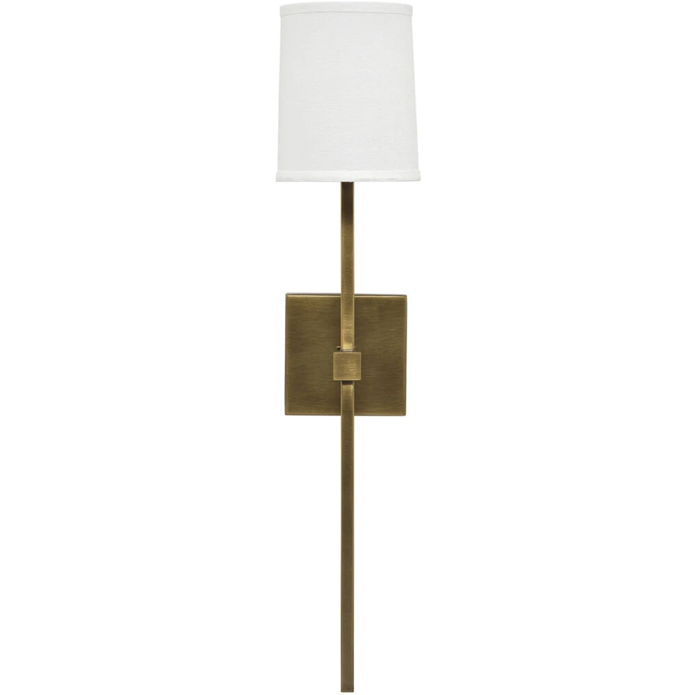 Minerva 1 Light 5 Inch Antique Brass & White Linen Wall Sconce Wall Light 3 Minerva 1 Light 5 Inch Antique Brass & White Linen Wall Sconce Wall Light
