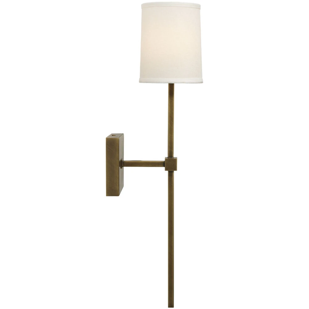 Minerva 1 Light 5 Inch Antique Brass & White Linen Wall Sconce Wall Light 6 Minerva 1 Light 5 Inch Antique Brass & White Linen Wall Sconce Wall Light - Image 4