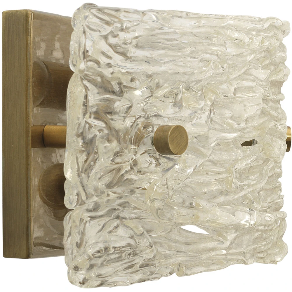 Swan Curved Glass 2 Light 12 Inch Clear Textured Glass W/ Antique Brass Wall Sconce Wall Light 8 Swan Curved Glass 2 Light 12 Inch Clear Textured Glass W/ Antique Brass Wall Sconce Wall Light - Image 6