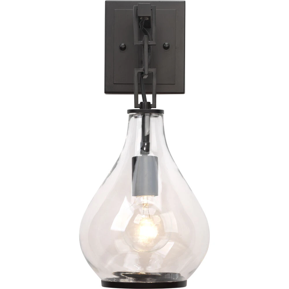 Tear Drop 1 Light 8 Inch Clear Glass & Oil Rubbed Bronze Metal Wall Sconce Wall Light 6 Tear Drop 1 Light 8 Inch Clear Glass & Oil Rubbed Bronze Metal Wall Sconce Wall Light - Image 4