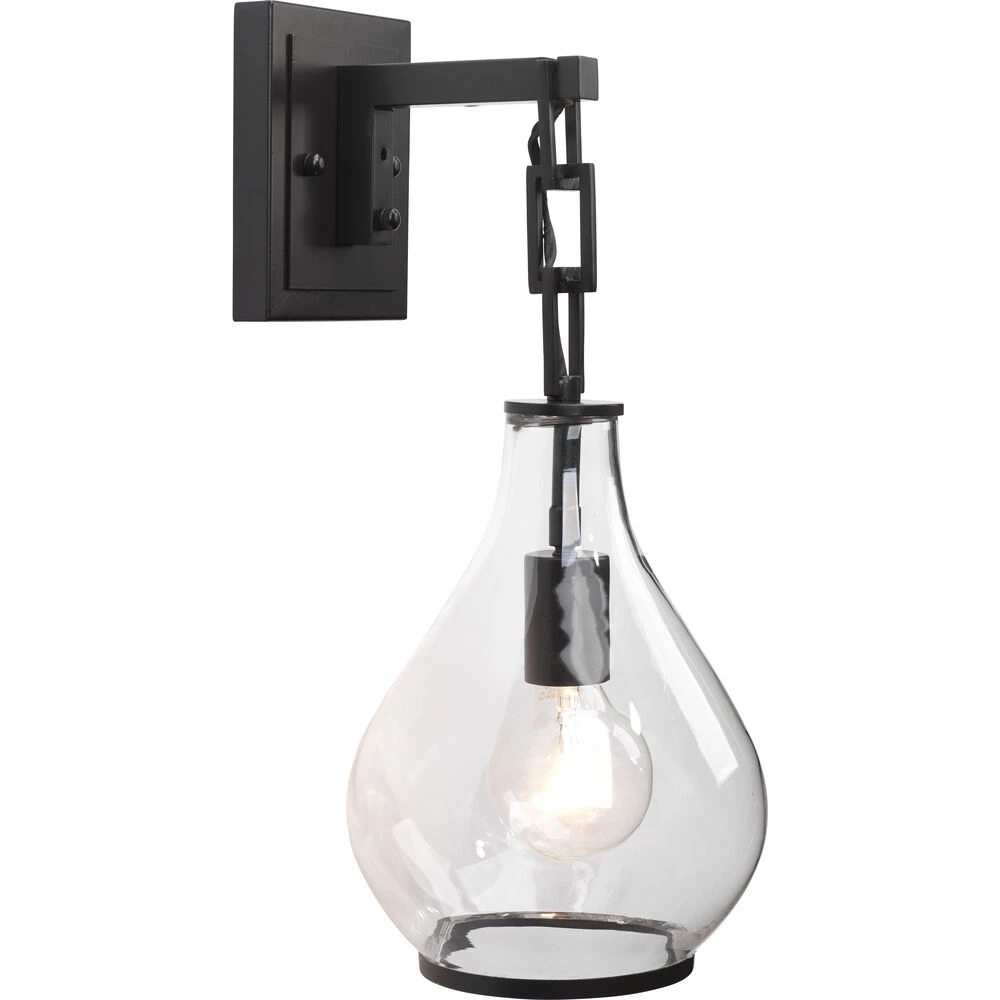 Tear Drop 1 Light 8 Inch Clear Glass & Oil Rubbed Bronze Metal Wall Sconce Wall Light 8 Tear Drop 1 Light 8 Inch Clear Glass & Oil Rubbed Bronze Metal Wall Sconce Wall Light - Image 6