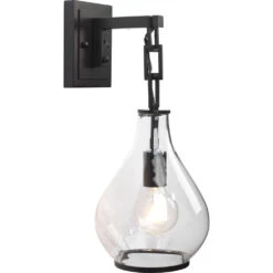 Tear Drop 1 Light 8 Inch Clear Glass & Oil Rubbed Bronze Metal Wall Sconce Wall Light -Lighting Store 4tear scob 6