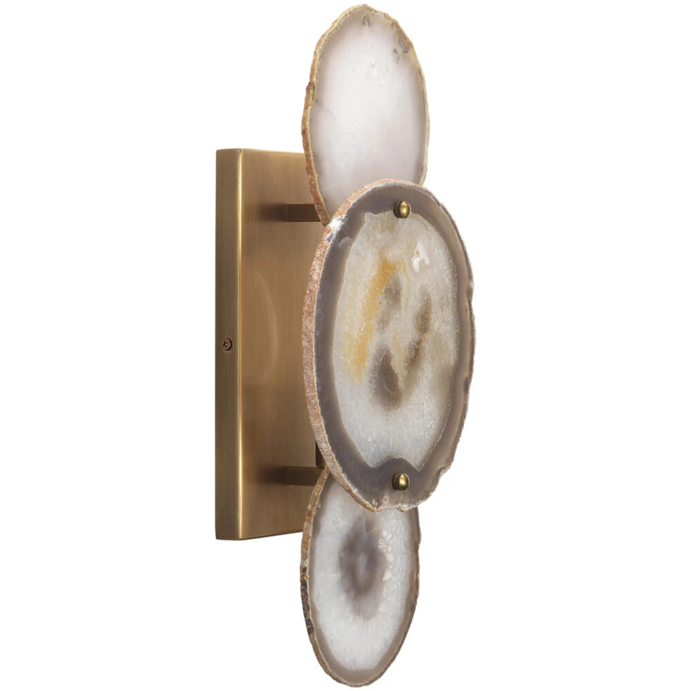 Trinity 1 Light 7 Inch Pale Lavender Agate & Antique Brass Wall Sconce Wall Light 14 Trinity 1 Light 7 Inch Pale Lavender Agate & Antique Brass Wall Sconce Wall Light - Image 12