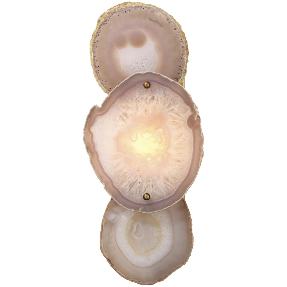 Trinity 1 Light 7 Inch Pale Lavender Agate & Antique Brass Wall Sconce Wall Light 5 Trinity 1 Light 7 Inch Pale Lavender Agate & Antique Brass Wall Sconce Wall Light - Image 3