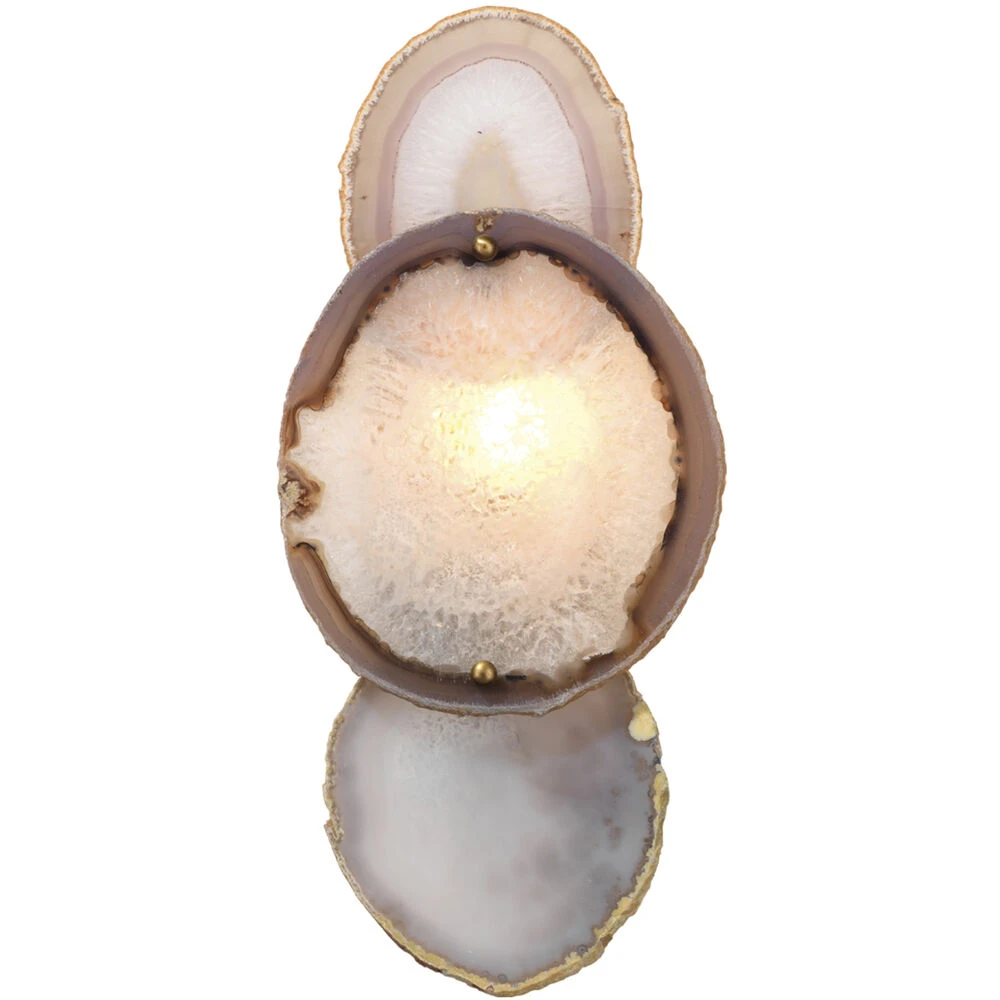 Trinity 1 Light 7 Inch Pale Lavender Agate & Antique Brass Wall Sconce Wall Light 9 Trinity 1 Light 7 Inch Pale Lavender Agate & Antique Brass Wall Sconce Wall Light - Image 7