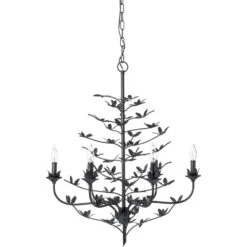 Blooming 12 Light 30 Inch Black Chandelier Ceiling Light