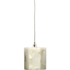 Borealis 1 Light 7 Inch Alabaster Pendant Ceiling Light, Hexagon