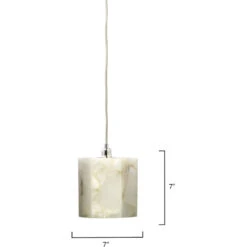 Borealis 1 Light 7 Inch Alabaster Pendant Ceiling Light, Hexagon 11 Borealis 1 Light 7 Inch Alabaster Pendant Ceiling Light, Hexagon -Lighting Store 5bore smwh 5 1