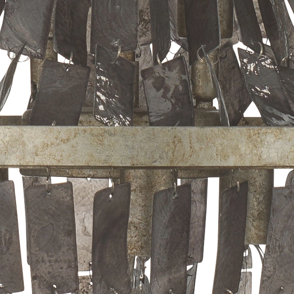 Capsize 5 Light 20 Inch Black Mother Of Pearl And Champagne Leaf Metal Chandelier Ceiling Light 8 Capsize 5 Light 20 Inch Black Mother Of Pearl And Champagne Leaf Metal Chandelier Ceiling Light - Image 6