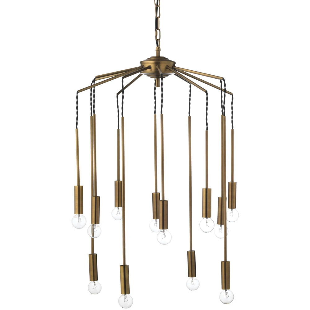 Cascade 12 Light 26 Inch Antique Brass Pendant Ceiling Light 3 Cascade 12 Light 26 Inch Antique Brass Pendant Ceiling Light