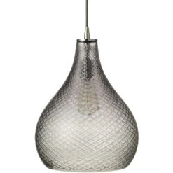 Cut Glass Curved 1 Light 13.00 Inch Pendant