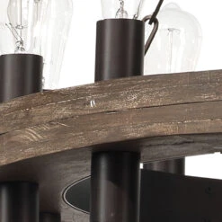 Cirque 24 Light 48 Inch Salvaged Grey Oak & Oil Rubbed Bronze Chandelier Ceiling Light -Lighting Store 5cirq mdob 3