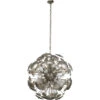 Constellation Round 12 Light 30 Inch Antique Mercury Glass & Champagne Leaf Chandelier Ceiling Light -Lighting Store 5cons mgch