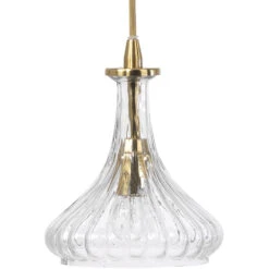 Isabella Carafe 1 Light 7 Inch Clear With Brass Pendant Ceiling Light