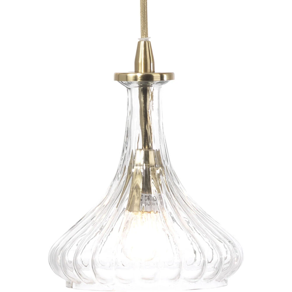 Isabella Carafe 1 Light 7 Inch Clear With Brass Pendant Ceiling Light 7 Isabella Carafe 1 Light 7 Inch Clear With Brass Pendant Ceiling Light - Image 5