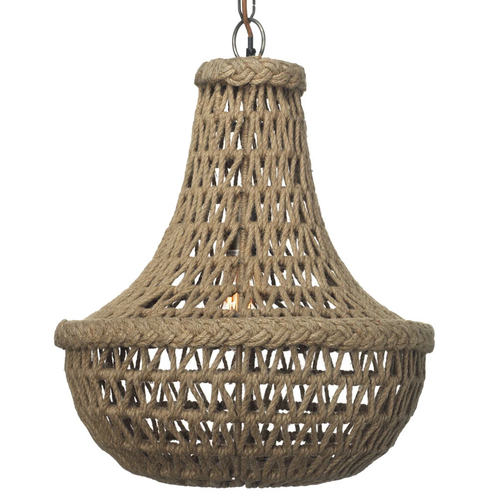 Jute Macrame 1 Light 18 Inch Jute Chandelier Ceiling Light 3 Jute Macrame 1 Light 18 Inch Jute Chandelier Ceiling Light