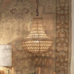 Jute Macrame 1 Light 18 Inch Jute Chandelier Ceiling Light 9 Jute Macrame 1 Light 18 Inch Jute Chandelier Ceiling Light -Lighting Store 5macr pena 1