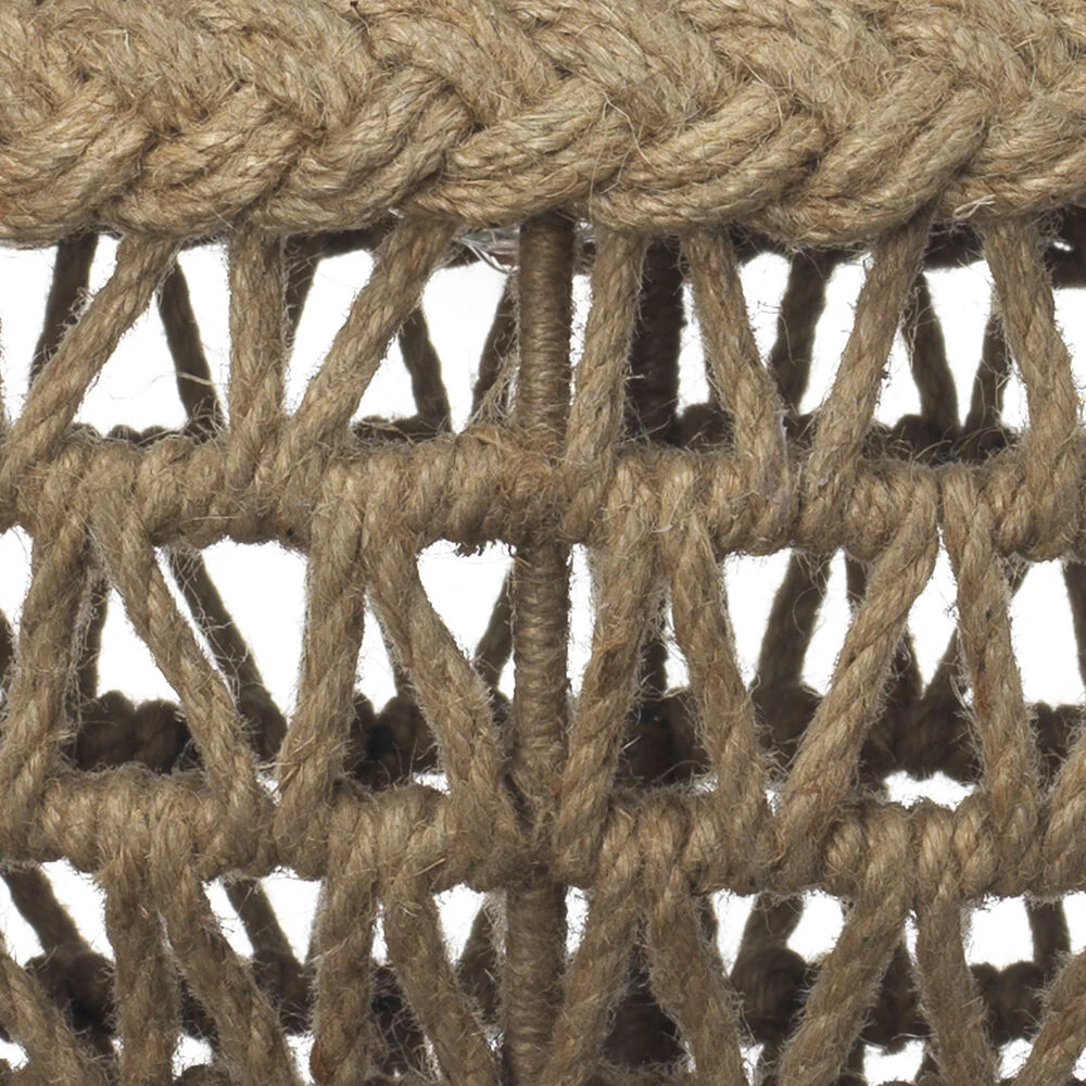Jute Macrame 1 Light 18 Inch Jute Chandelier Ceiling Light 4 Jute Macrame 1 Light 18 Inch Jute Chandelier Ceiling Light - Image 2
