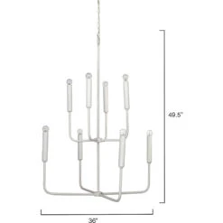 Mercer 8 Light 36 Inch White Gesso Two Tier Chandelier Ceiling Light -Lighting Store 5merc chwh 7