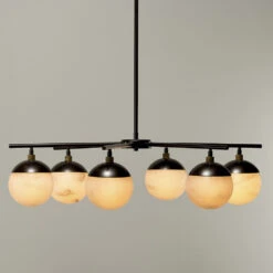 Metro 6 Light 40 Inch Faux White Alabaster And Oil Rubbed Bronze Chandelier Ceiling Light, Antique Brass Accents 9 Metro 6 Light 40 Inch Faux White Alabaster And Oil Rubbed Bronze Chandelier Ceiling Light, Antique Brass Accents -Lighting Store 5metr6 chob 4 1