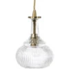 Olive Carafe 1 Light 7 Inch Clear With Brass Pendant Ceiling Light