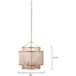 Pacific 6 Light 20 Inch Gold Beaded Chandelier Ceiling Light -Lighting Store 5paci chgo 2 1