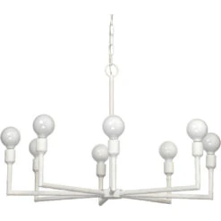 Park 8 Light 32 Inch White Gesso Chandelier Ceiling Light