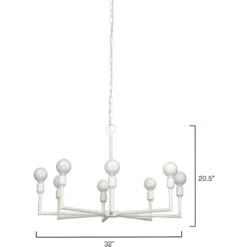 Park 8 Light 32 Inch White Gesso Chandelier Ceiling Light -Lighting Store 5park chwh 6 1