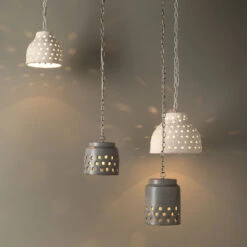 Perforated Pendant Ceiling Light, Tapered -Lighting Store 5perf longgr 2
