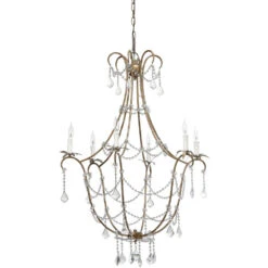 Scarlett 12 Light 34 Inch Champagne And Clear Chandelier Ceiling Light
