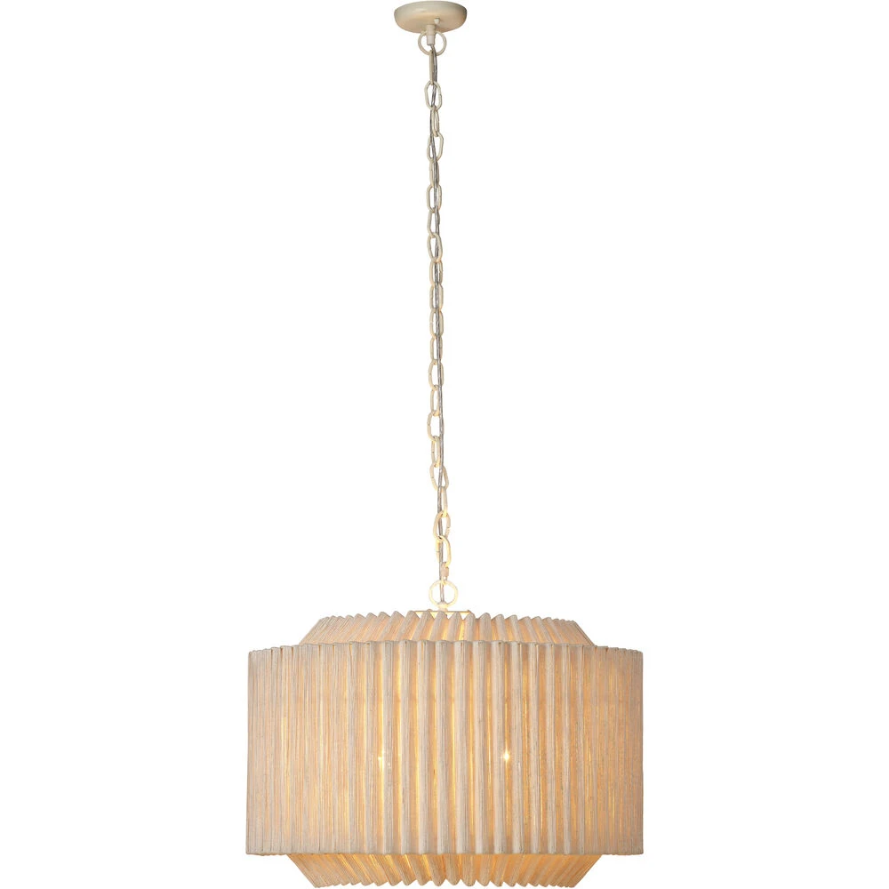 Theory 4 Light 26.75 Inch Off-White Chandelier Ceiling Light 8 Theory 4 Light 26.75 Inch Off-White Chandelier Ceiling Light - Image 6