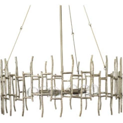 Ulysses 1 Light 32 Inch Champagne Leaf Metal Chandelier Ceiling Light