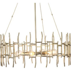 Ulysses 1 Light 32 Inch Champagne Leaf Metal Chandelier Ceiling Light -Lighting Store 5ulys chch 1