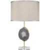 Agate 25.5 Inch 100.00 Watt Natural Lavendar Agate & Antique Brass Table Lamp Portable Light -Lighting Store 9agatelvbr
