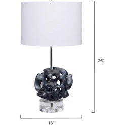 Anya 26 Inch 150.00 Watt Black And Clear Table Lamp Portable Light 9 Anya 26 Inch 150.00 Watt Black And Clear Table Lamp Portable Light -Lighting Store 9anyatlbk 2 1