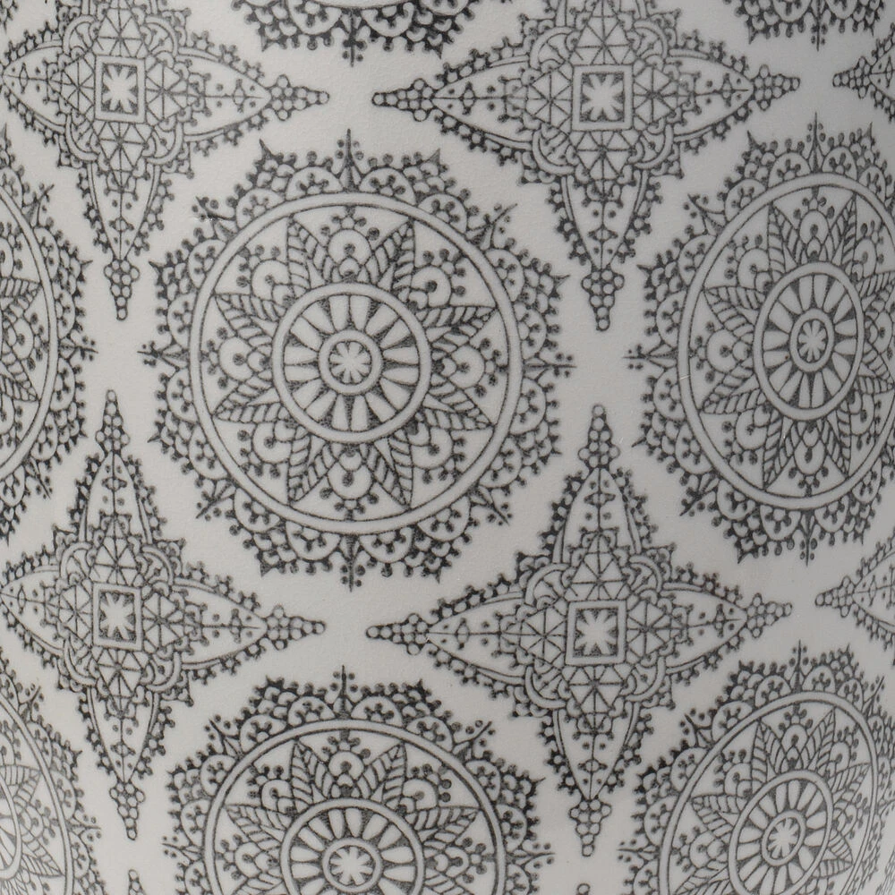 Beatrice 28 Inch 150.00 Watt Grey Patterned Ceramic Table Lamp Portable Light 4 Beatrice 28 Inch 150.00 Watt Grey Patterned Ceramic Table Lamp Portable Light - Image 2