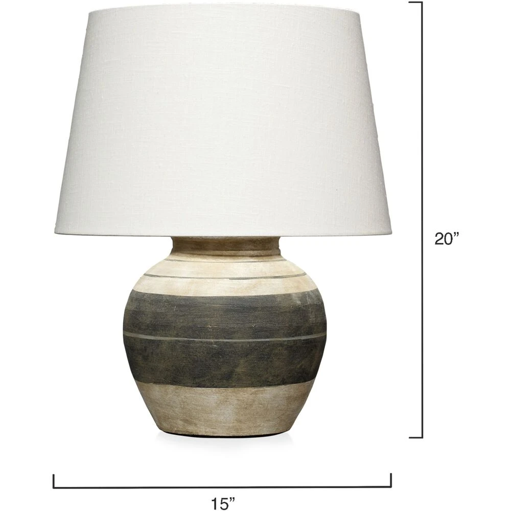 Bernard 20 Inch 150 Watt Beige And Dark Grey Table Lamp Portable Light 5 Bernard 20 Inch 150 Watt Beige And Dark Grey Table Lamp Portable Light - Image 3